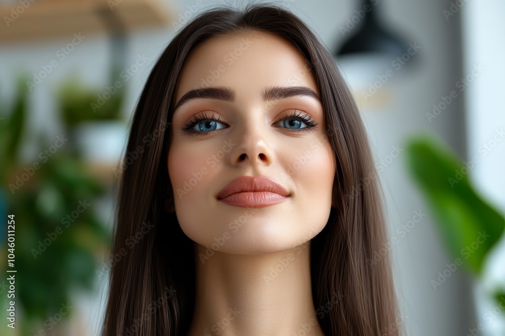 Poster Hyper-realistic close-up of a person standing tall with confidence, with every detail of their posture and expression showing inner strength and self-respect