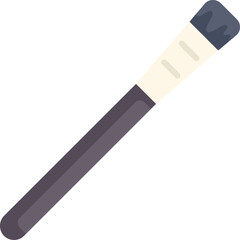 Professional makeup brush is lying diagonally on a white background