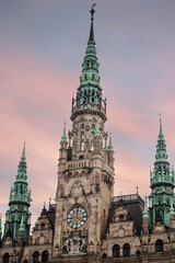 The town hall and the central square in Liberec, Czech Republic