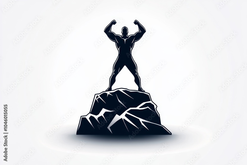 Aufkleber simple line art of a person standing firm against adversity, showing strength and calm self-respect 