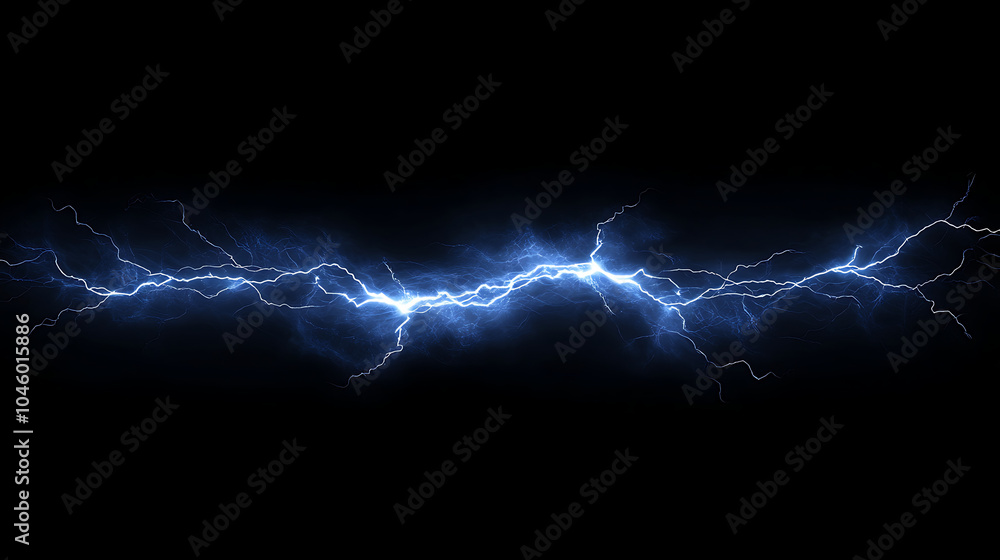 Poster flash of lightning on dark background