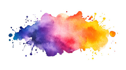 Fototapeta premium Colorful watercolor stain isolated on a white background AI