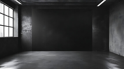 Empty Black Backdrop Room Interior