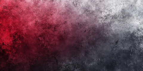 Deep red to dark gray grainy gradient abstract background, incorporating noise texture for a dramatic, modern poster header or backdrop design