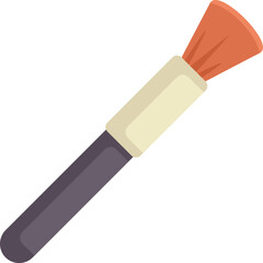 Makeup brush spreading blush, beauty and fashion illustration in cartoon style