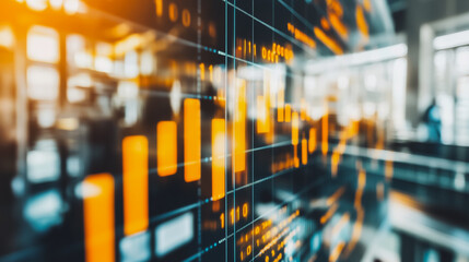 Obraz premium charts and graphs with statistics to innovation analyze business potential and forecast future development of companies growth.