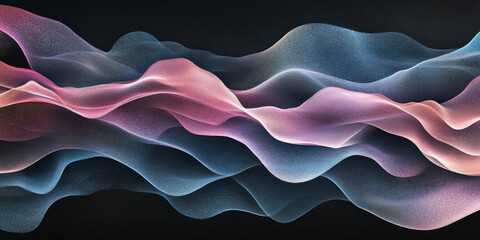 Grainy background with a glowing olive, slate blue, and pale pink color wave against a black backdrop, enhanced by noise for a unique header design