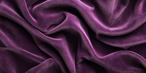 Fototapeta premium Rich plum fabric with a soft, velvety pile, elegantly folded to showcase its luxurious texture and deep color, perfect for a sophisticated background or design