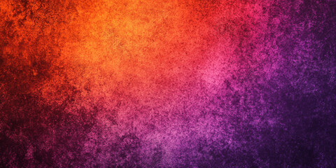 Fototapeta premium Rich orange and purple grainy gradient abstract background, featuring noise texture for a dynamic poster header or backdrop design with bold hues