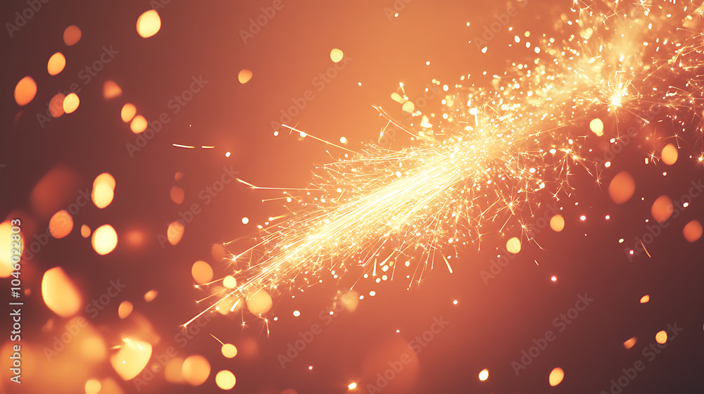 Poster close up of new years eve fireworks sparkles isolated on a gradient background