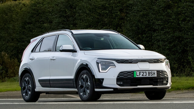 2023 white Kia Niro 4 ev electric car