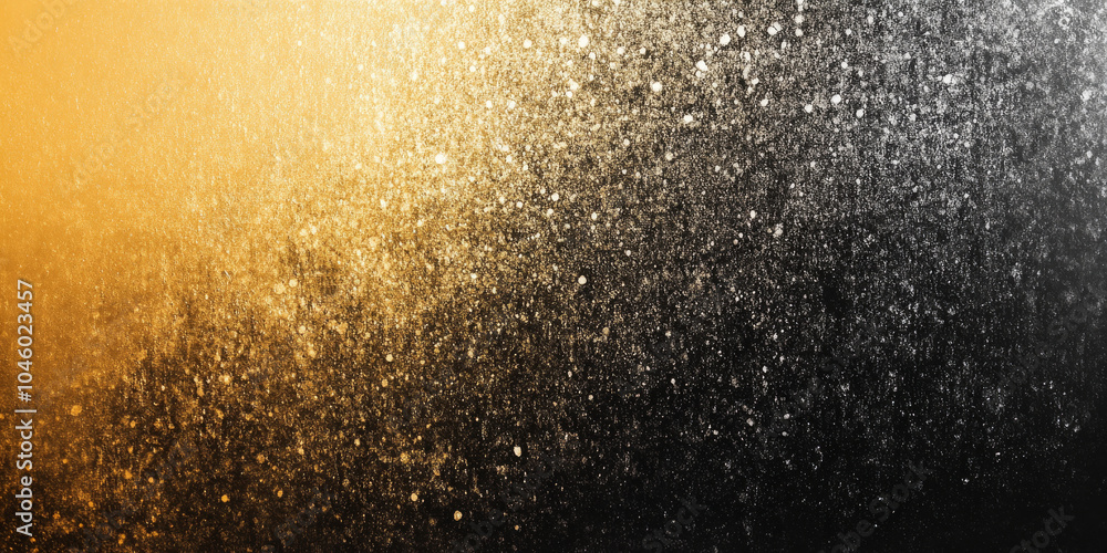 Poster golden yellow to charcoal gray grainy gradient abstract background with a fine noise texture, giving