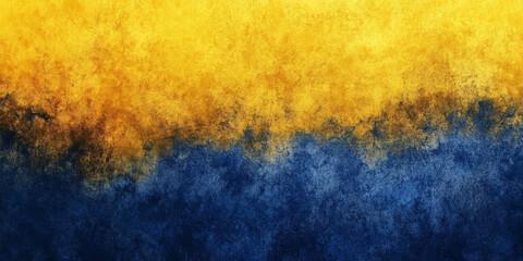 Bright yellow to navy blue grainy gradient abstract background, with a textured noise effect for a vibrant and bold banner or poster design