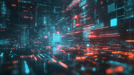 Abstract futuristic background Data Transfer technology concept Futuristic cyberspace background 