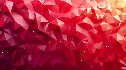 Naklejka premium Abstract polygonal background in vibrant red tones, creating a dynamic and modern visual effect suitable for design applications.
