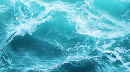 Fototapeta premium Abstract water ocean wave blue aqua teal texture Blue and white water wave web banner Graphic Resource as background for ocean wave abstract Backdrop for copy space text