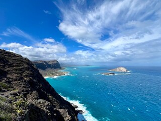 view of the coast of the Hawiian sea
