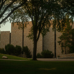 University of Saskatchewan buildings, castle, evening, night, light gloomy weather, saskatoon,...