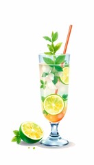Fototapeta premium Watercolor Cocktail