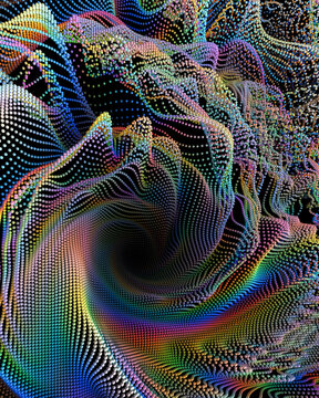 Colorful 3D Particle Waves in Abstract Motion