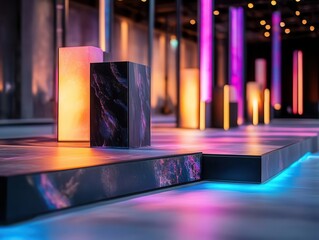 Educational seminar, vibrant colors, professional setting, dynamic scenes, inviting