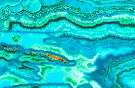 Vibrant malachite and chrysocolla mineral textures