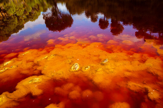 Vibrant Rio Tinto riverbed in Huelva, Spain