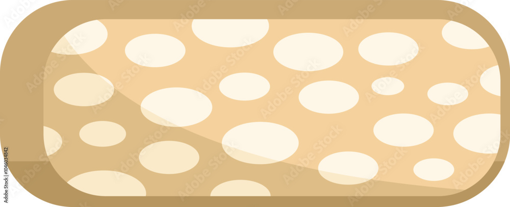 Poster this vector illustration features a block of tempeh, showing its distinctive appearance with white s