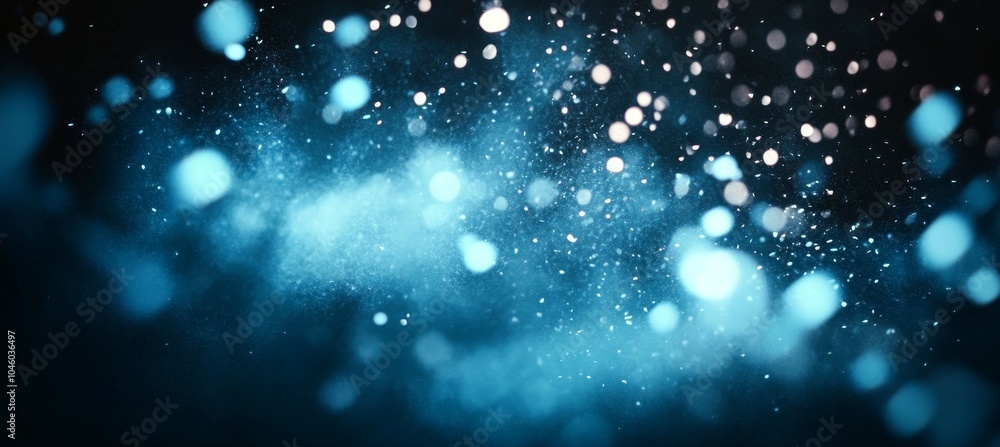 Poster abstract blue particles with bokeh a captivating background for digital art and design