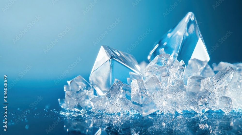 Aufkleber icy crystals scatter light in stunning geometric shapes, creating a vibrant interplay of reflections