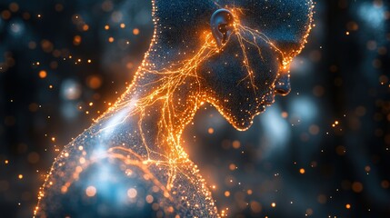 Illustration of the human nervous system for medical reference