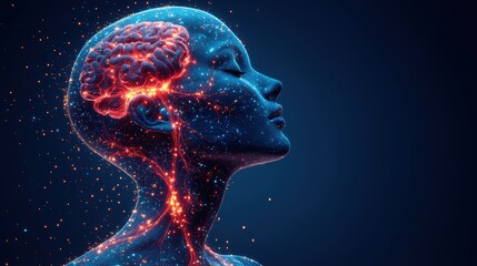 Illustration of the human nervous system for medical reference