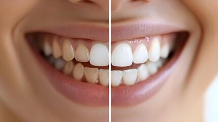 A patient's story of teeth whitening success, featuring before-and-after photos that highlight the dramatic change from stained teeth to a gleaming, white smile