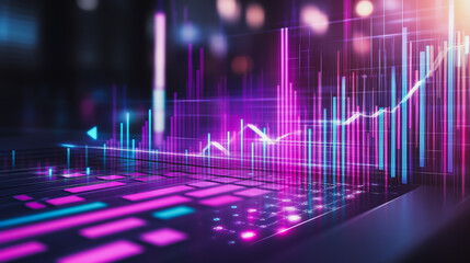 Fototapeta premium charts and graphs with statistics to innovative analyze business potential and forecast future development of companies growth.