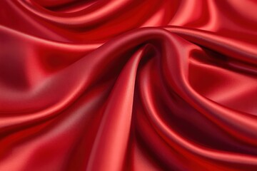 Obraz premium Elegant red satin fabric with a smooth, shiny surface and subtle folds
