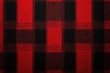 Red and black plaid fabric texture. Perfect for designs that need a rustic or traditional feel.