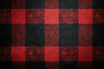 Fototapeta premium Red and black checkered fabric. Perfect for backgrounds, textures, and patterns.