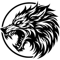 Wolf head artwork vector design