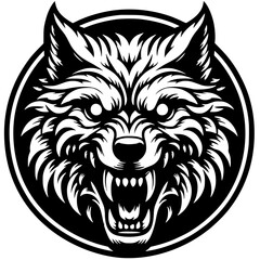 Wolf monster head silhouette