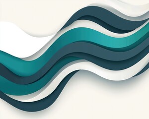 Elegant abstract waves design with teal and slate gray colors, modern header