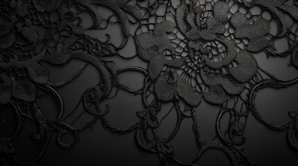 Elegant black lace pattern overlaid on a smooth dark background