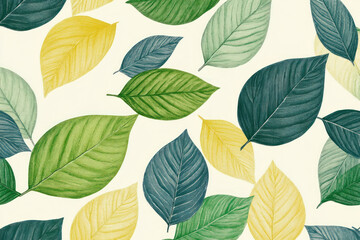 Obraz premium Vibrant watercolor painting of leaves, showcasing intricate details and natural colors.