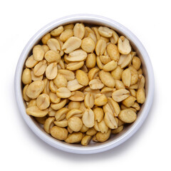 Roasted peanuts in round container