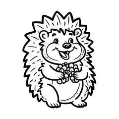Naklejka premium Hedgehog in the forest coloring page Bold & easy