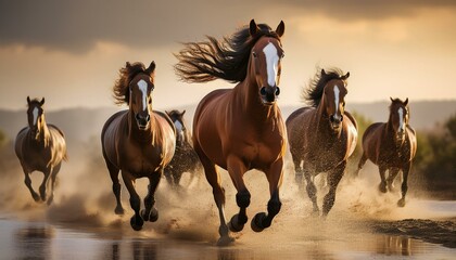 Galloping horses