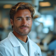 Fototapeta premium Trustworthy Doctor in Lab Coat: Healthcare Professional