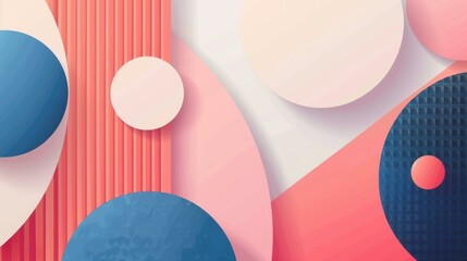 Abstract pattern with pink and blue shapes. AI.
