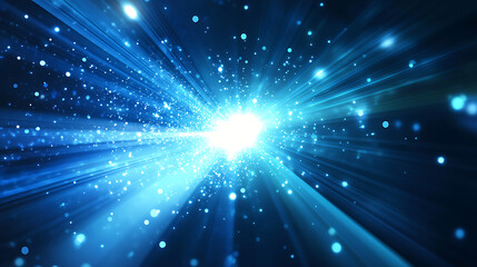 Naklejka premium Vector Abstract science futuristic energy technology concept Digital image of light rays stripes lines with blue light background