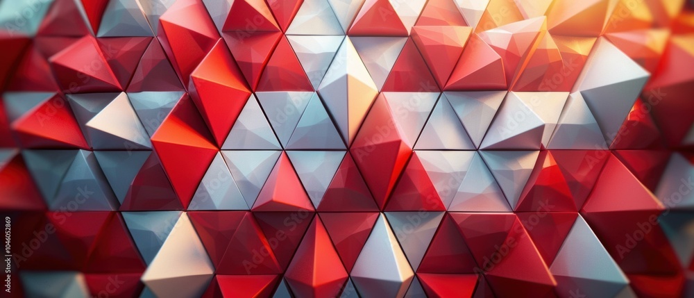 Aufkleber abstract geometric pattern with red and white triangles. ai.
