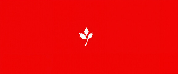 White maple leaf on bright red background